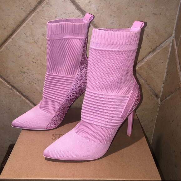 Steve Madden Shoes - Steve Madden pink high heel boots with pink rhinestone gems